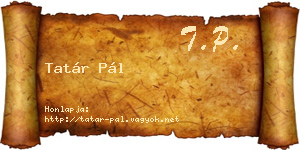 Tatár Pál névjegykártya